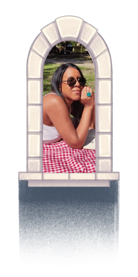 Foto da autora Thais M. Valente, escritora de romance e ficção científica.